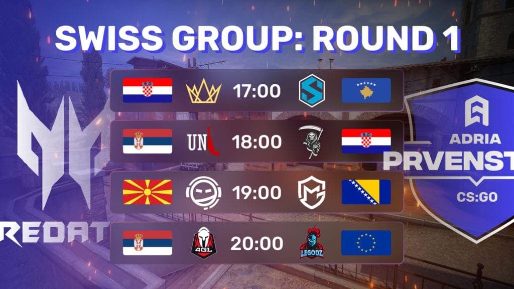 CS:GO Adria Prvenstvo - SWISS Runda 1