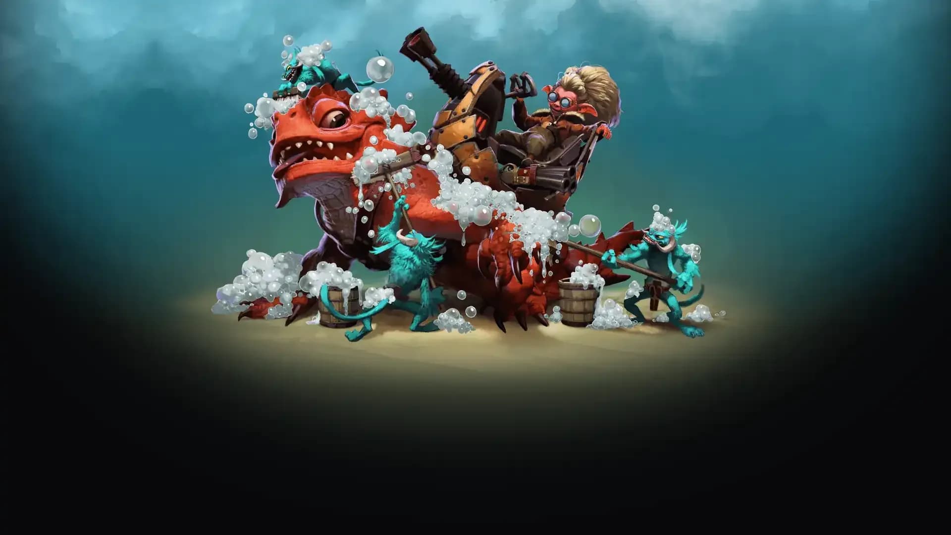 Službena Dota 2 Summer Scrub grafika s herojima i mjehurićima