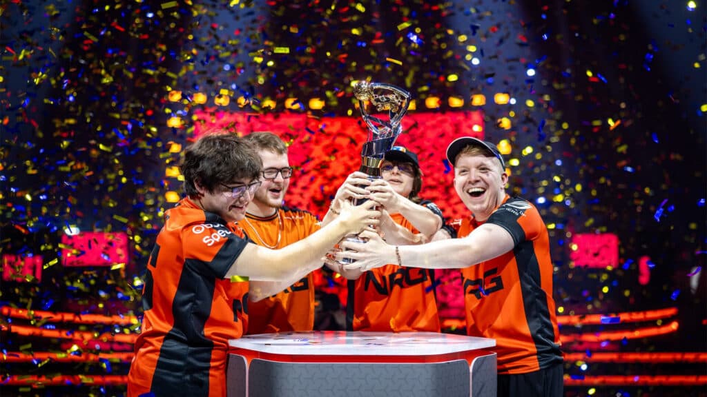 NRG nakon osvajanja RLCS World Championshipa 2025. u Lyonu