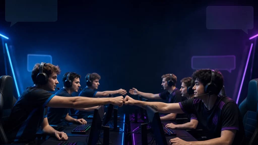 Dva esport tima se pozdravljaju nakon meča bez teksta
